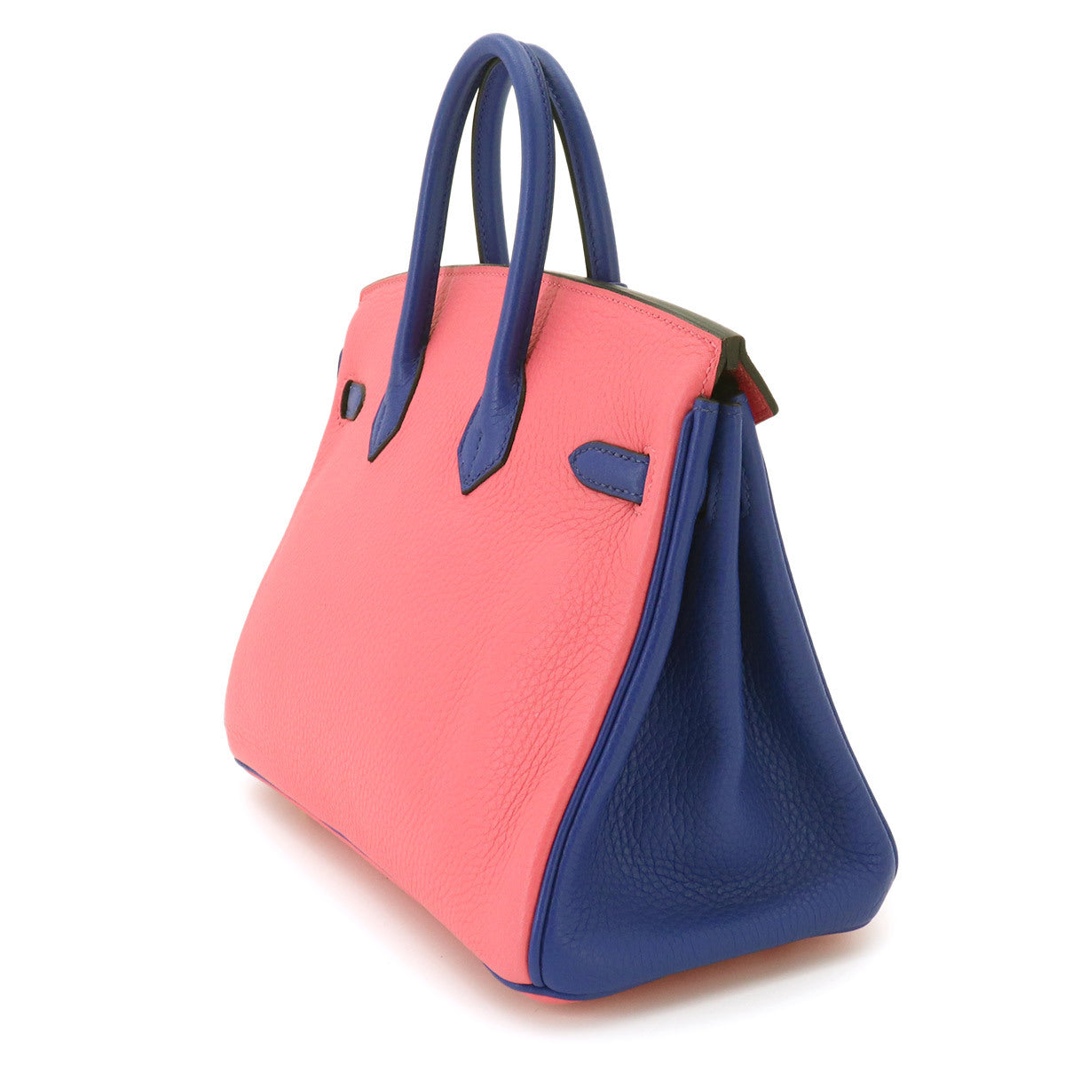 Hermès Birkin 25 Special Order, Rose Azalée and Bleu Electrique Clemence, Gold Hardware, D Stamp, Unused, view 2