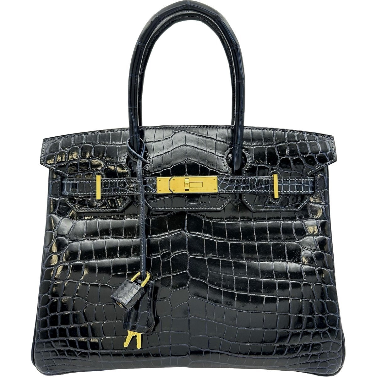 Hermès Birkin 30 in Shiny Niloticus Crocodile, Bleu Marine, Gold Hardware, B Stamp 2023, Full Set, view 1