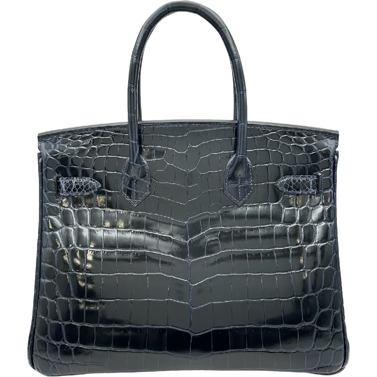 Hermès Birkin 30 in Shiny Niloticus Crocodile, Bleu Marine, Gold Hardware, B Stamp 2023, Full Set, view 3
