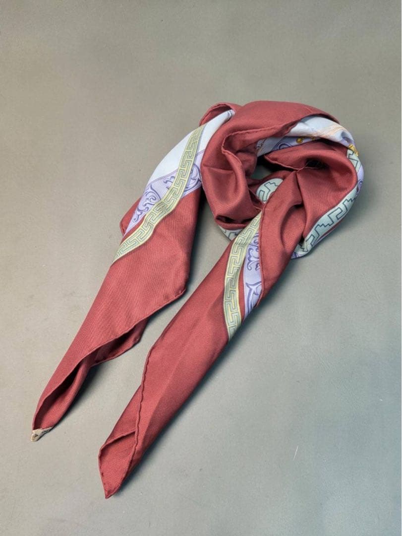 Hermès Charreada Carré 90 Silk Twill Scarf, Mexican Charro Saddlery on Burgundy, view 4