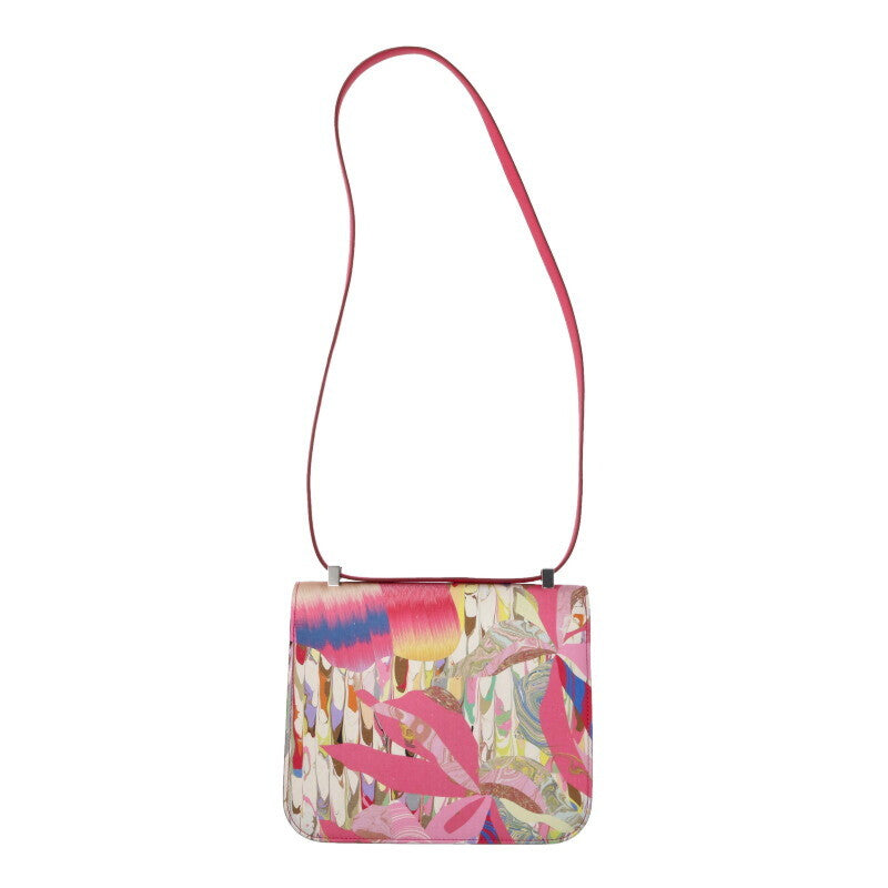 Hermès Constance 3 24 Kyoto Marble Silk and Swift, Rose Mexico, Palladium Hardware, Z Stamp 2021, view 2