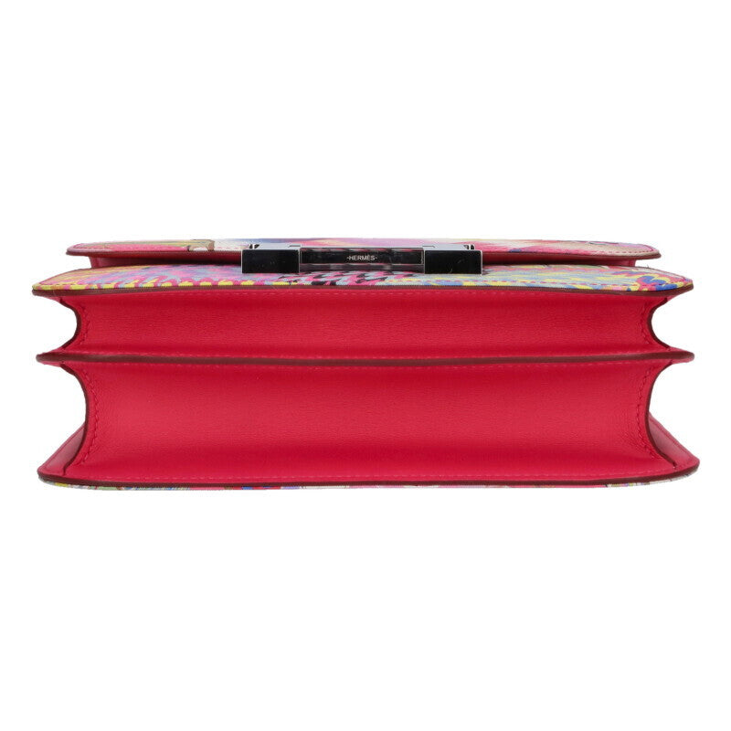Hermès Constance 3 24 Kyoto Marble Silk and Swift, Rose Mexico, Palladium Hardware, Z Stamp 2021, view 4