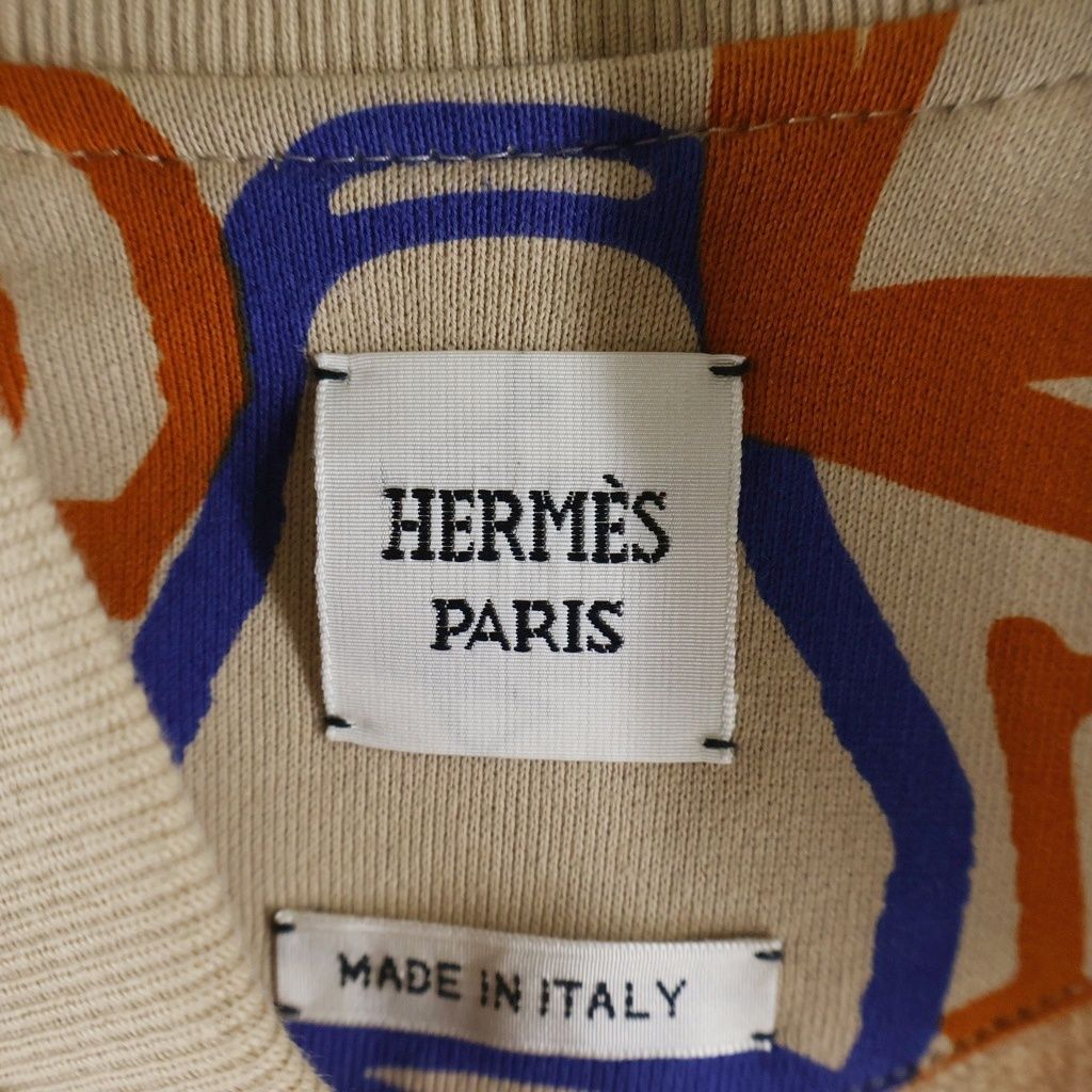 Hermès Fantaisie d’Étriers Cotton Zip Blouson 3E4201DI, Beige with Stirrup Print, Spring-Summer 2023, Women’s 38, view 6