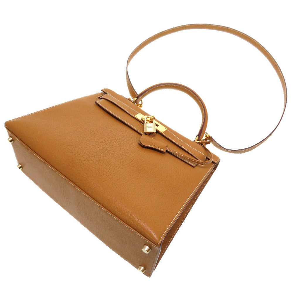 Hermès Kelly 28 Sellier, Camel Coromandel Chevre, Gold Hardware, □I Stamp 2005, Full Set, photograph 6 of 9