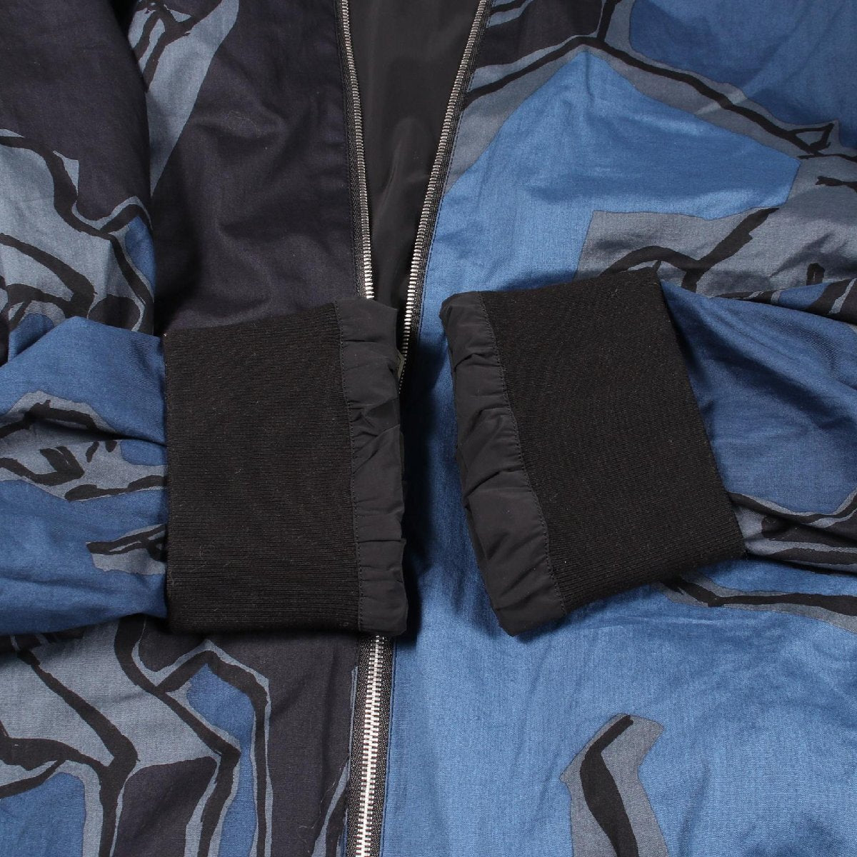 Hermès La Danse des Chevaux Reversible Bomber Jacket, Blue and Black, Size 56, Made in France, view 4