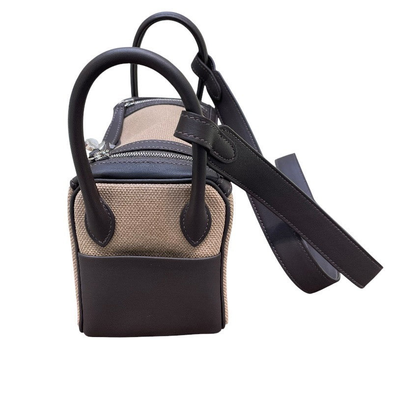 Hermès Mini Lindy in Toile and Swift, Mousse and Bai Brun, Palladium Hardware, G Stamp 2026, Unused, view 2