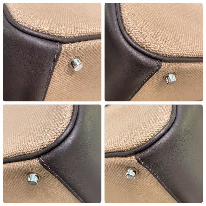 Hermès Mini Lindy in Toile and Swift, Mousse and Bai Brun, Palladium Hardware, G Stamp 2026, Unused, view 9