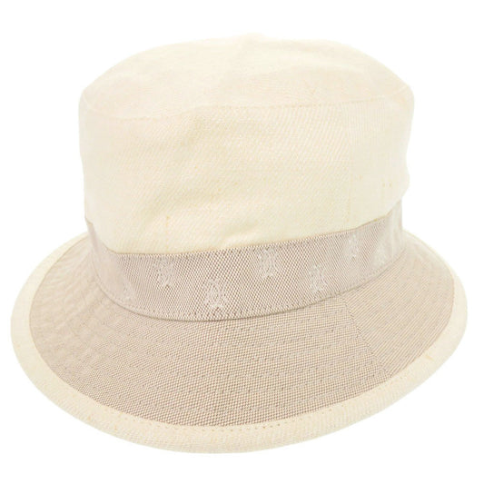 Hermès Motsch Bucket Hat, White and Beige Cotton, Size 56, view 1