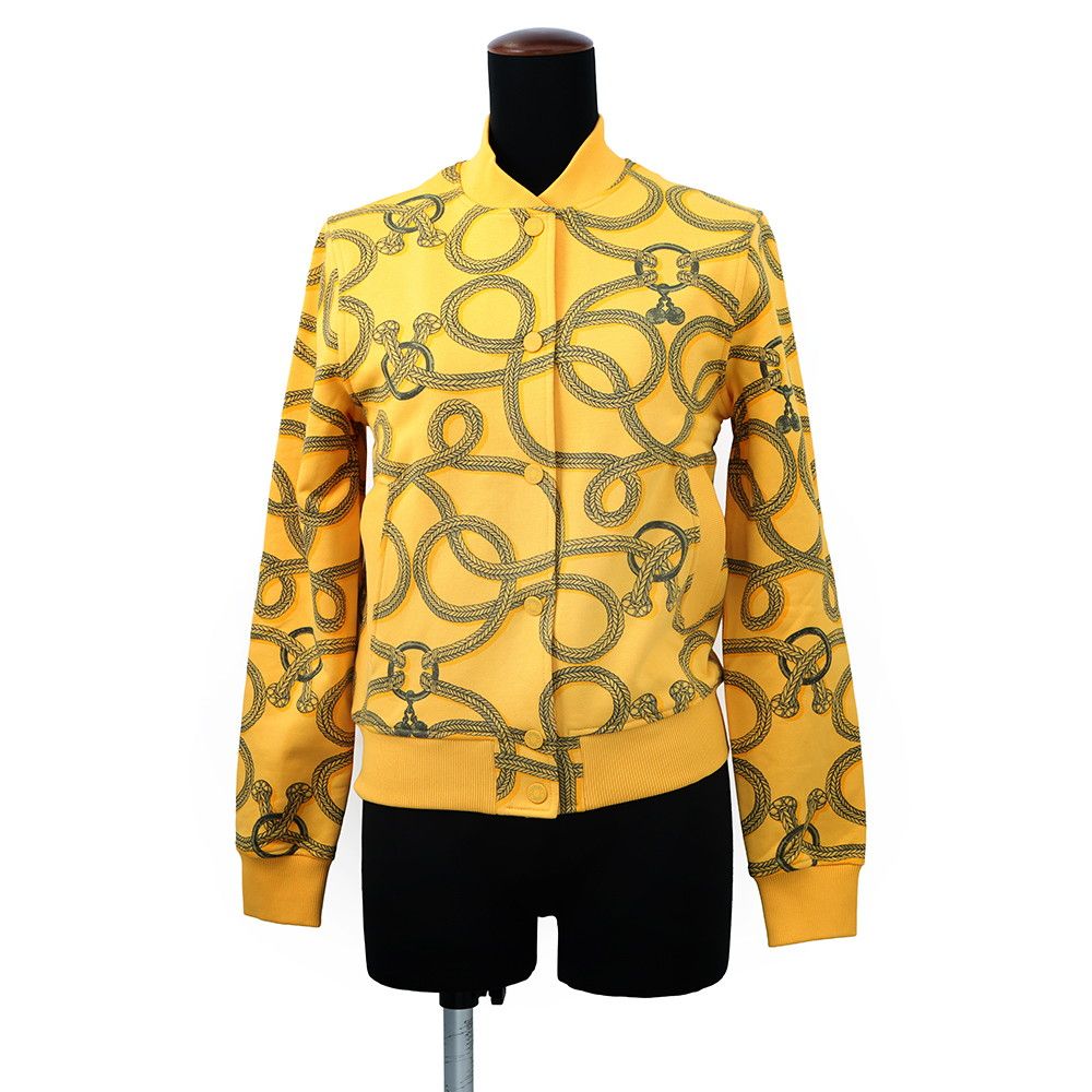 Hermès Palefroi Remix Teddy Blouson, Jaune Mimosa Cotton with Snap Front, Made in Italy, Women’s 34, view 1
