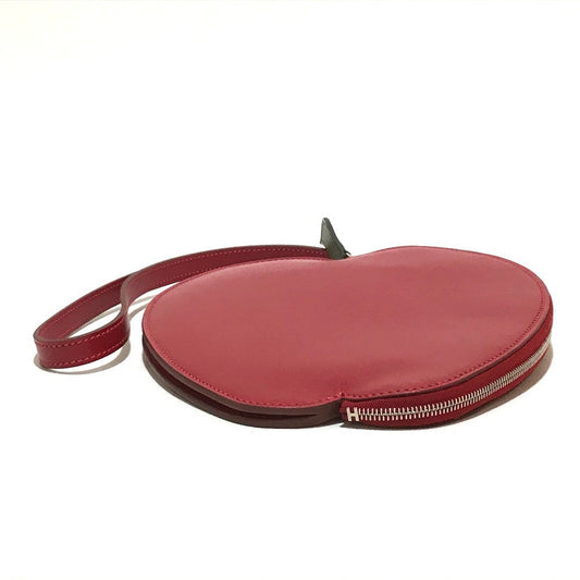 Hermès Pochette Pomme Apple Pouch, Rouge Vif Tadelakt with Chèvre Leaf, X Stamp 2016, Unused, view 2