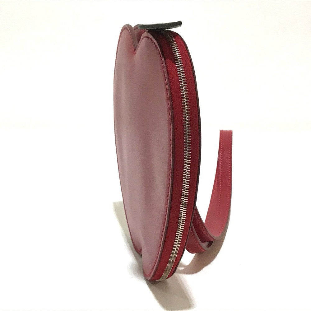 Hermès Pochette Pomme Apple Pouch, Rouge Vif Tadelakt with Chèvre Leaf, X Stamp 2016, Unused, view 3