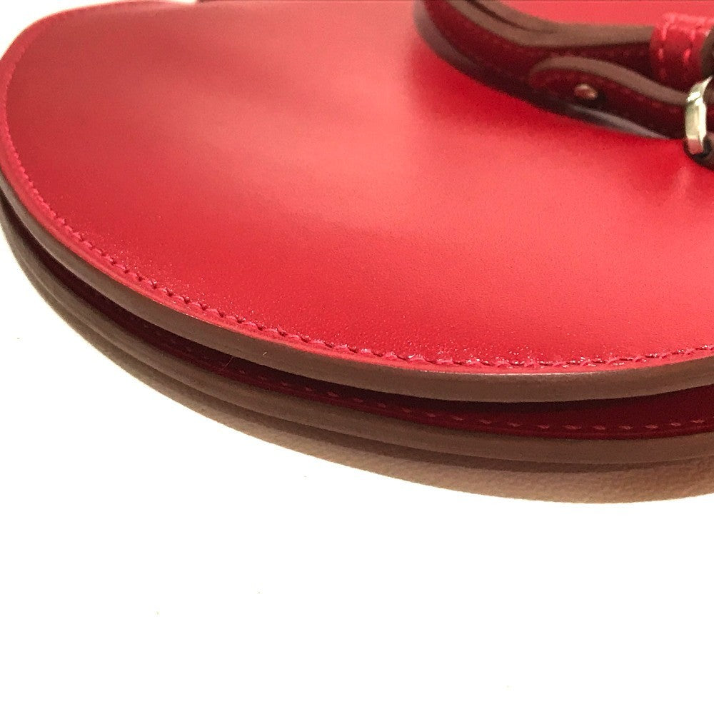 Hermès Pochette Pomme Apple Pouch, Rouge Vif Tadelakt with Chèvre Leaf, X Stamp 2016, Unused, view 5