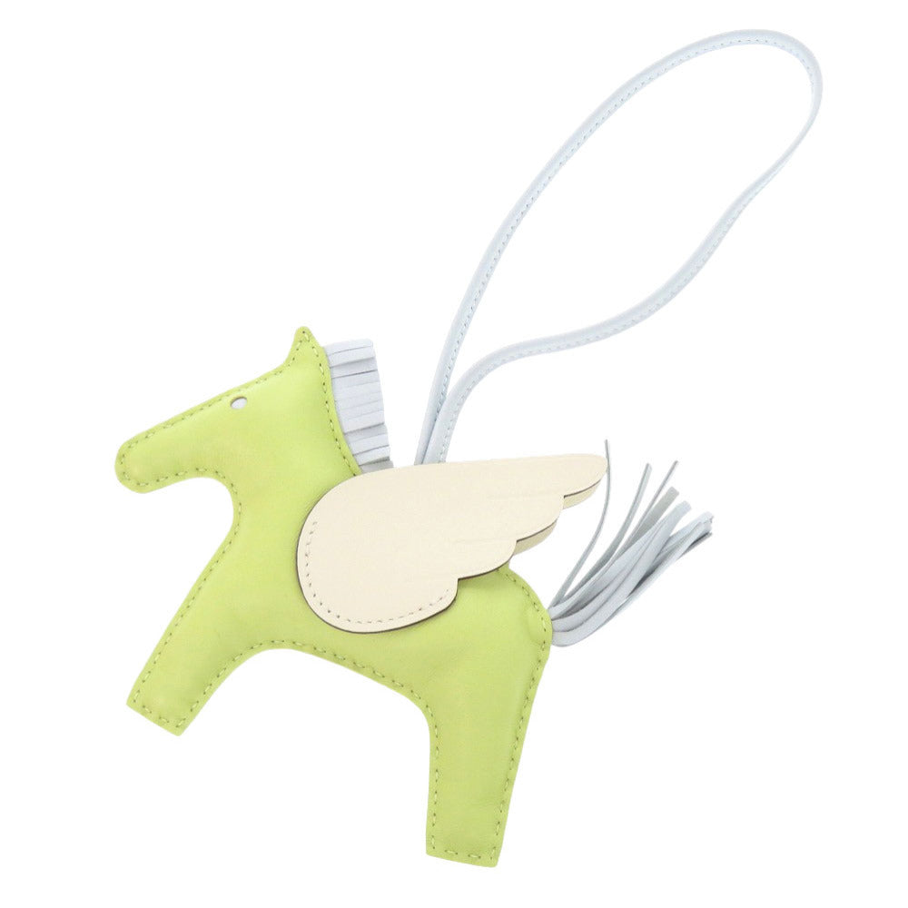 Hermès Rodeo Pegase MM Bag Charm, Lime Green, Nata and Pale Blue Lambskin, 2022, view 1