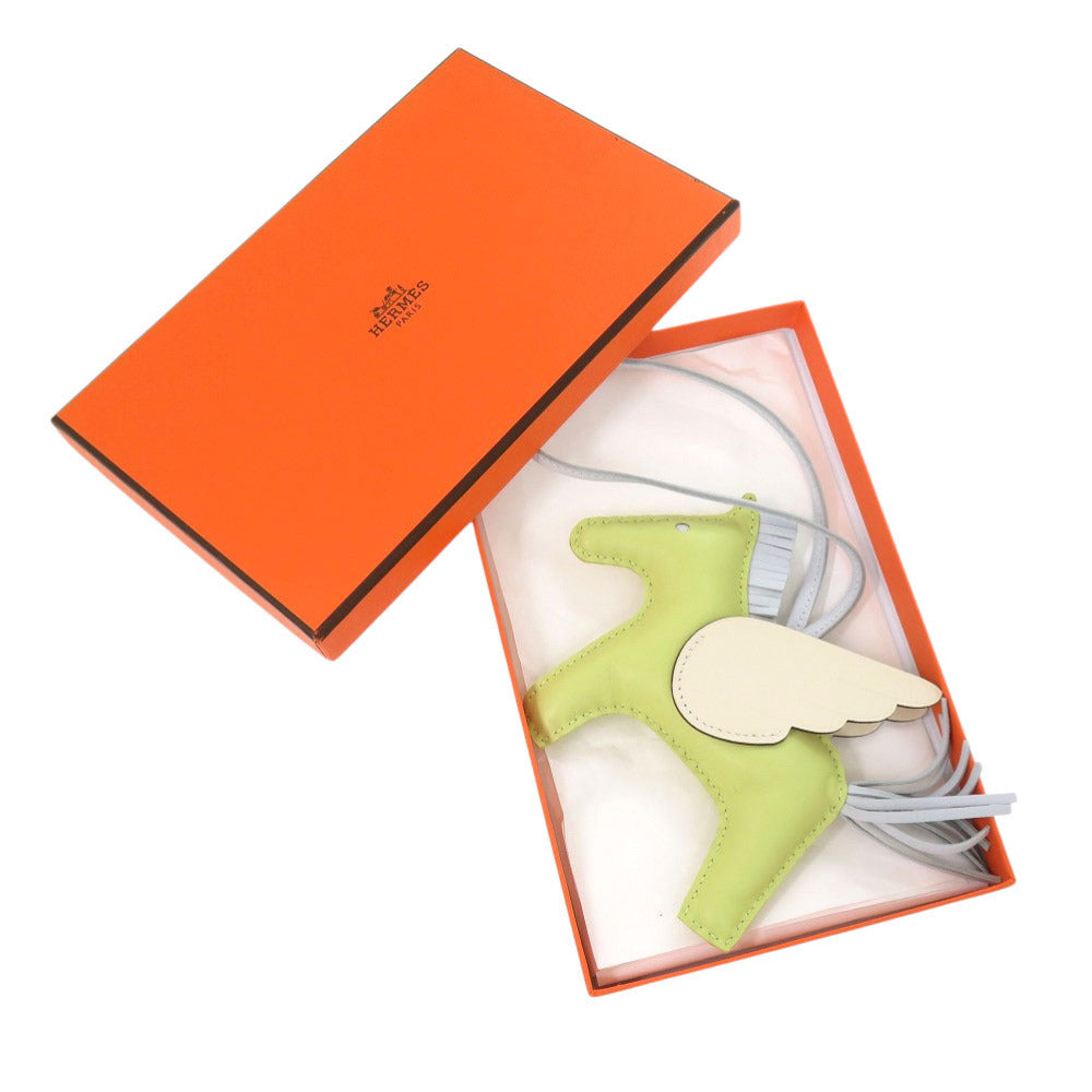 Hermès Rodeo Pegase MM Bag Charm, Lime Green, Nata and Pale Blue Lambskin, 2022, view 2