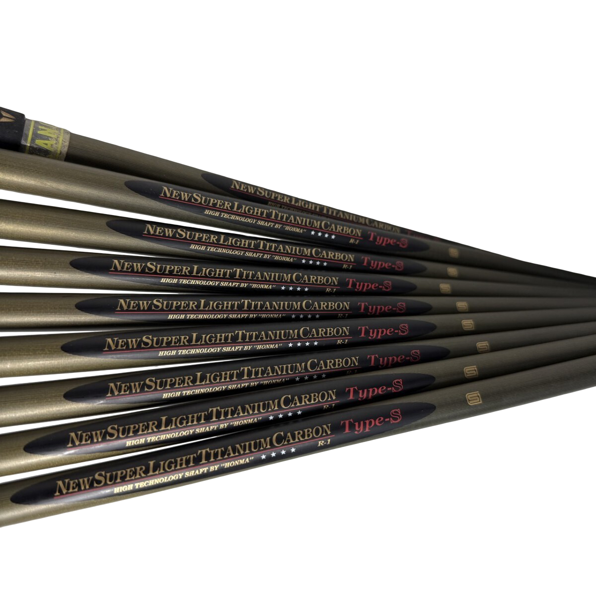 HONMA 24K Gold Coin iron set, 4-Star, 9 clubs 4–11 and SW – New Super Light Titanium Carbon Type-S shaft labels