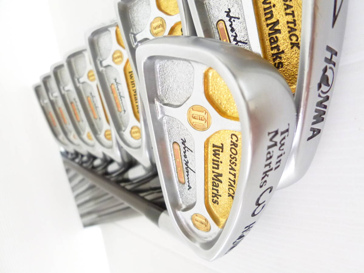 HONMA Twin Marks CROSSATTACK Gold 2-Star Iron Set, 3 to 11 plus SW, 10 Clubs, Regular Flex, view 1