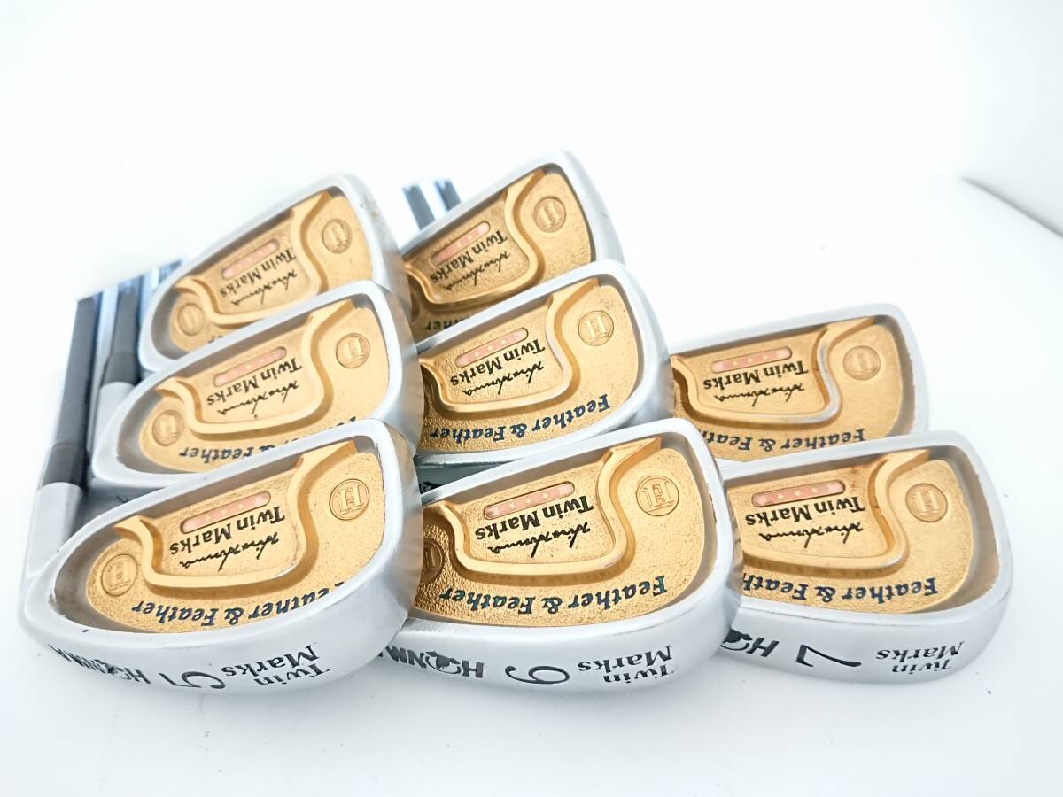 HONMA Twin Marks Fw&Fw ALL GOLD 3-Star Iron Set, 8 Clubs, DTC carbon 3-star Regular Flex, view 1