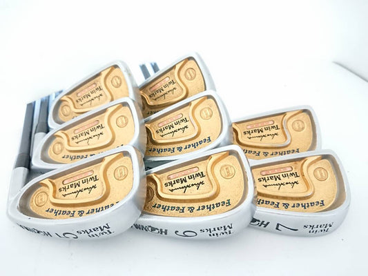 HONMA Twin Marks Fw&Fw ALL GOLD 3-Star Iron Set, 8 Clubs, DTC carbon 3-star Regular Flex, view 1