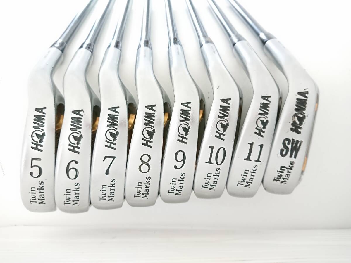 HONMA Twin Marks Fw&Fw ALL GOLD 3-Star Iron Set, 8 Clubs, DTC carbon 3-star Regular Flex, view 3