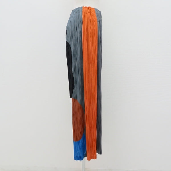 Ikko Tanaka x Issey Miyake Sharaku Pleated Trousers, Grey, Green and Orange, Size 3, Original Tags Attached, view 4