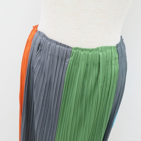 Ikko Tanaka x Issey Miyake Sharaku Pleated Trousers, Grey, Green and Orange, Size 3, Original Tags Attached, view 6