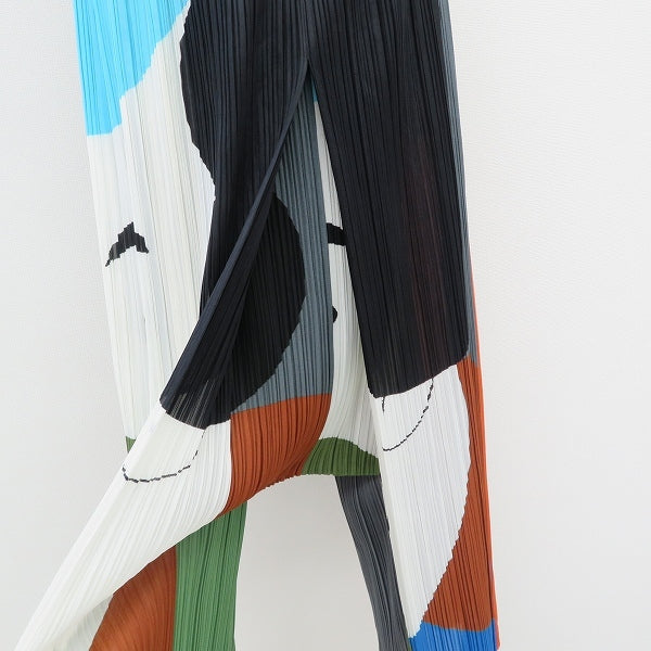 Ikko Tanaka x Issey Miyake Sharaku Pleated Trousers, Grey, Green and Orange, Size 3, Original Tags Attached, view 7