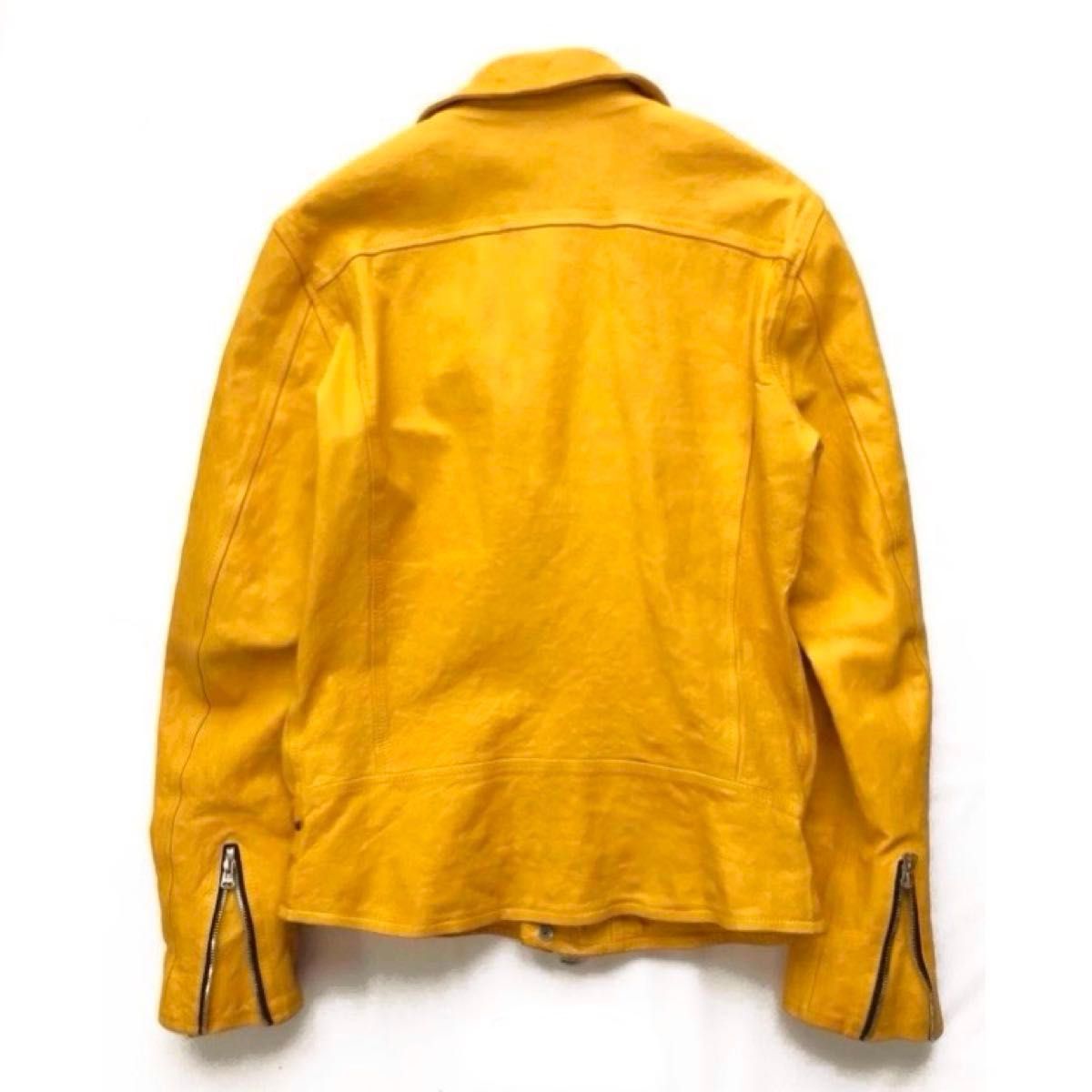 Isamu Katayama Backlash 1927-01 Double Riders Jacket, Rally Yellow Japan Calf, Size L, New, view 2