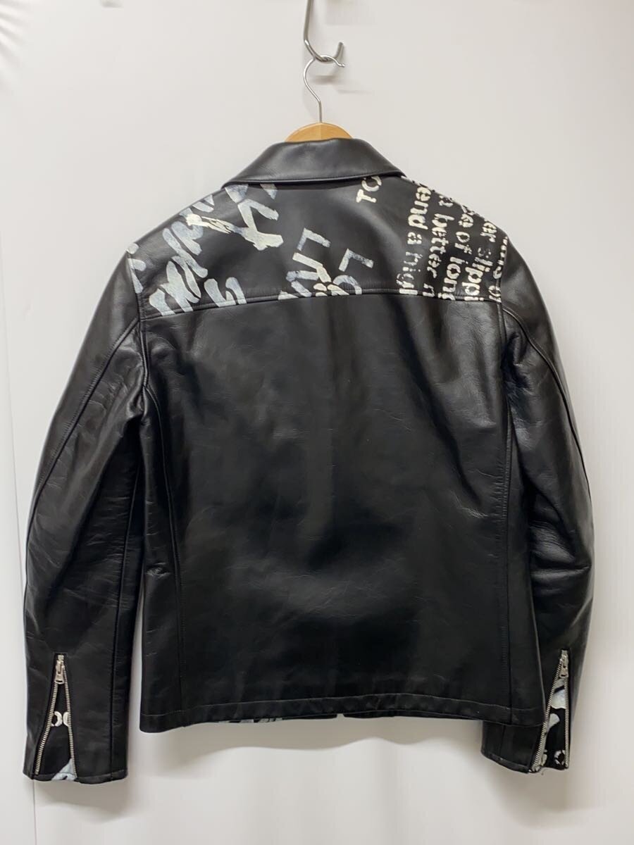 Isamu Katayama Backlash 2074-01 Hand-Painted Single Riders Jacket, Japan Steerhide, Black, Red Tartan Lining, Size M, view 2