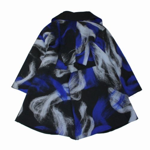 Issey Miyake AW1997 Polyester Felt Coat with Blue and White Smoke Print, Toggle Front, Size L, view 2
