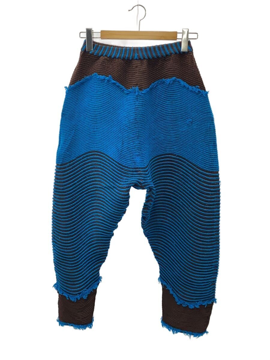Issey Miyake AW2018 3D Steam Stretch Wool Blend Trousers, Electric Blue and Brown, Size 2, view 1