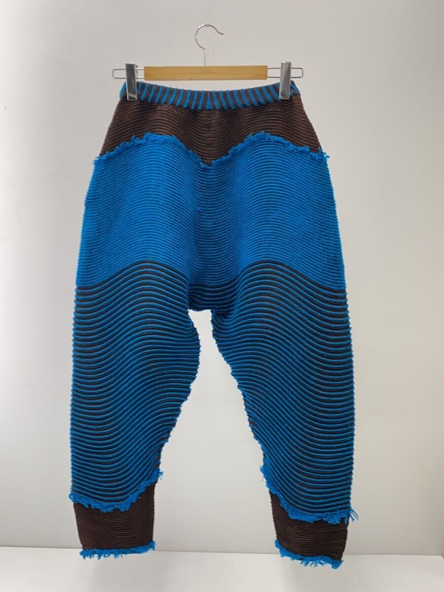 Issey Miyake AW2018 3D Steam Stretch Wool Blend Trousers, Electric Blue and Brown, Size 2, view 2