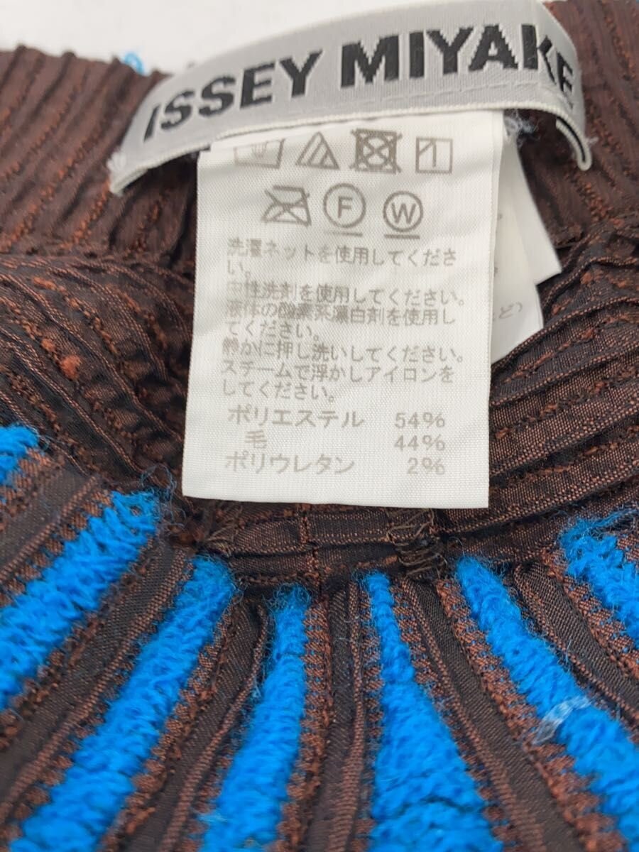 Issey Miyake AW2018 3D Steam Stretch Wool Blend Trousers, Electric Blue and Brown, Size 2, view 6