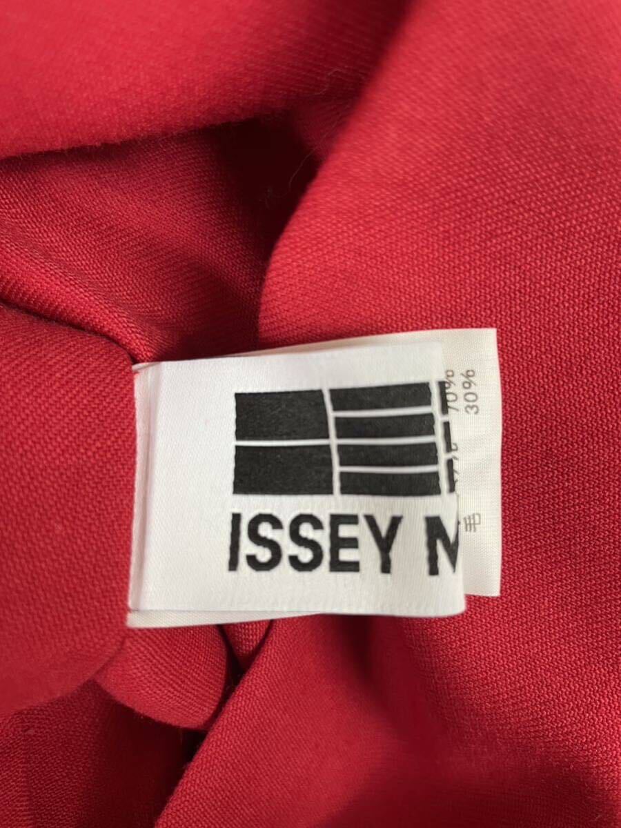 Issey Miyake Draped Red Cocoon Dress with Plunging V-Neck and Winged Sleeves, Size 3, view 4
