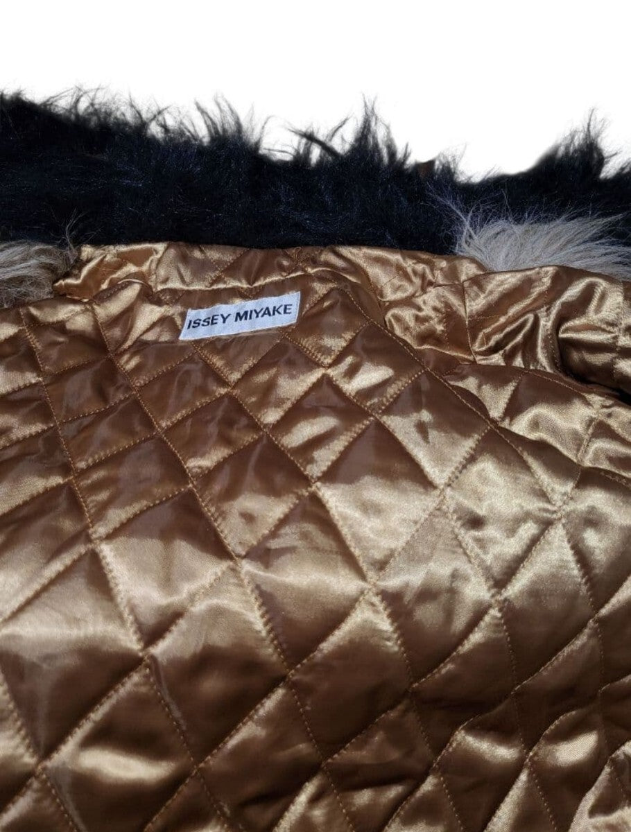 Issey Miyake FW1995 Beast Faux Fur Blouson, Black and Beige, Size L, Unisex Runway Piece, view 3