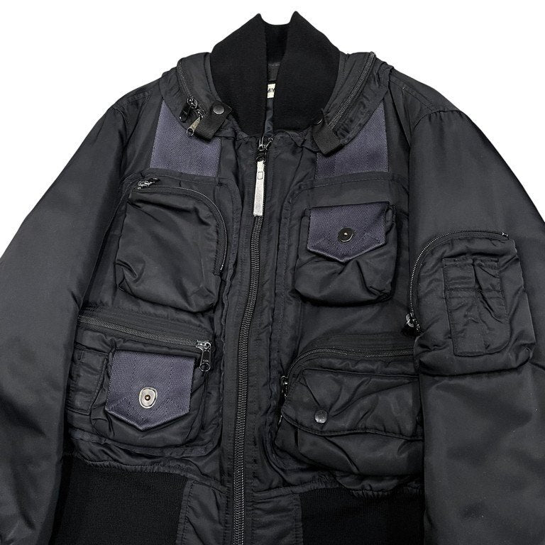 Issey Miyake Men AW1996 Parachute Cargo Bomber MA-1 with Detachable Cargo Layer and Hood, Black, Size M, view 2