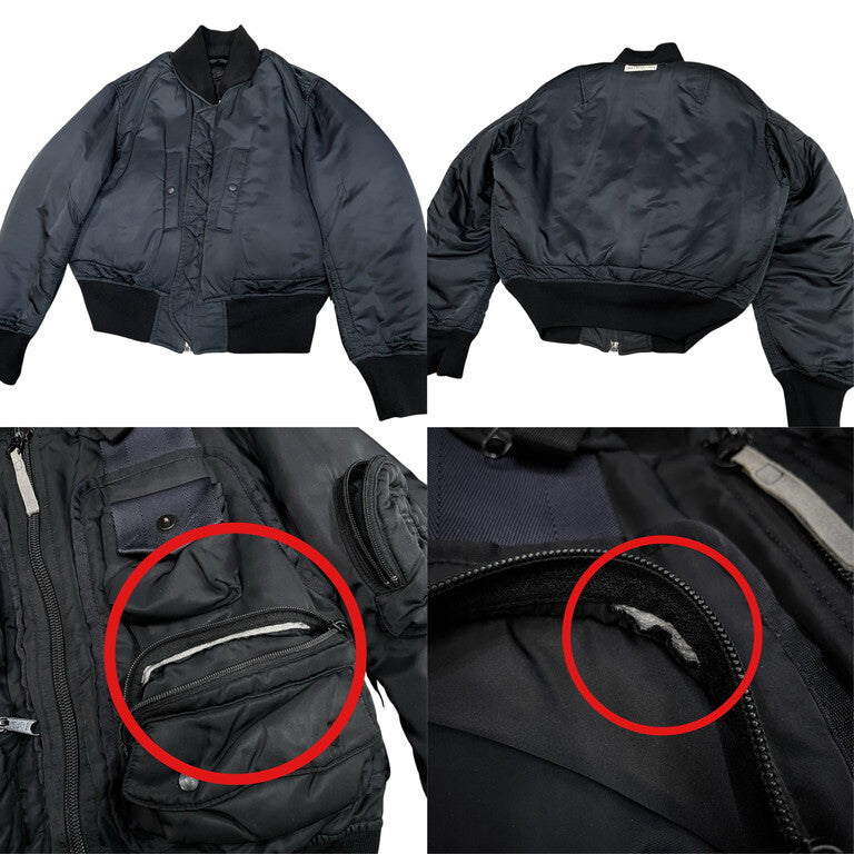 Issey Miyake Men AW1996 Parachute Cargo Bomber MA-1 with Detachable Cargo Layer and Hood, Black, Size M, view 9