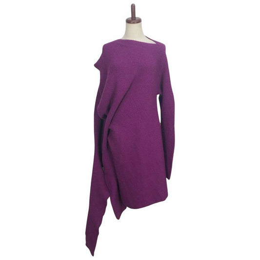 Issey Miyake Multi-Way Wool Knit Dress with Extra Sleeves and Openings, Violet Purple, Size M to L, view 1