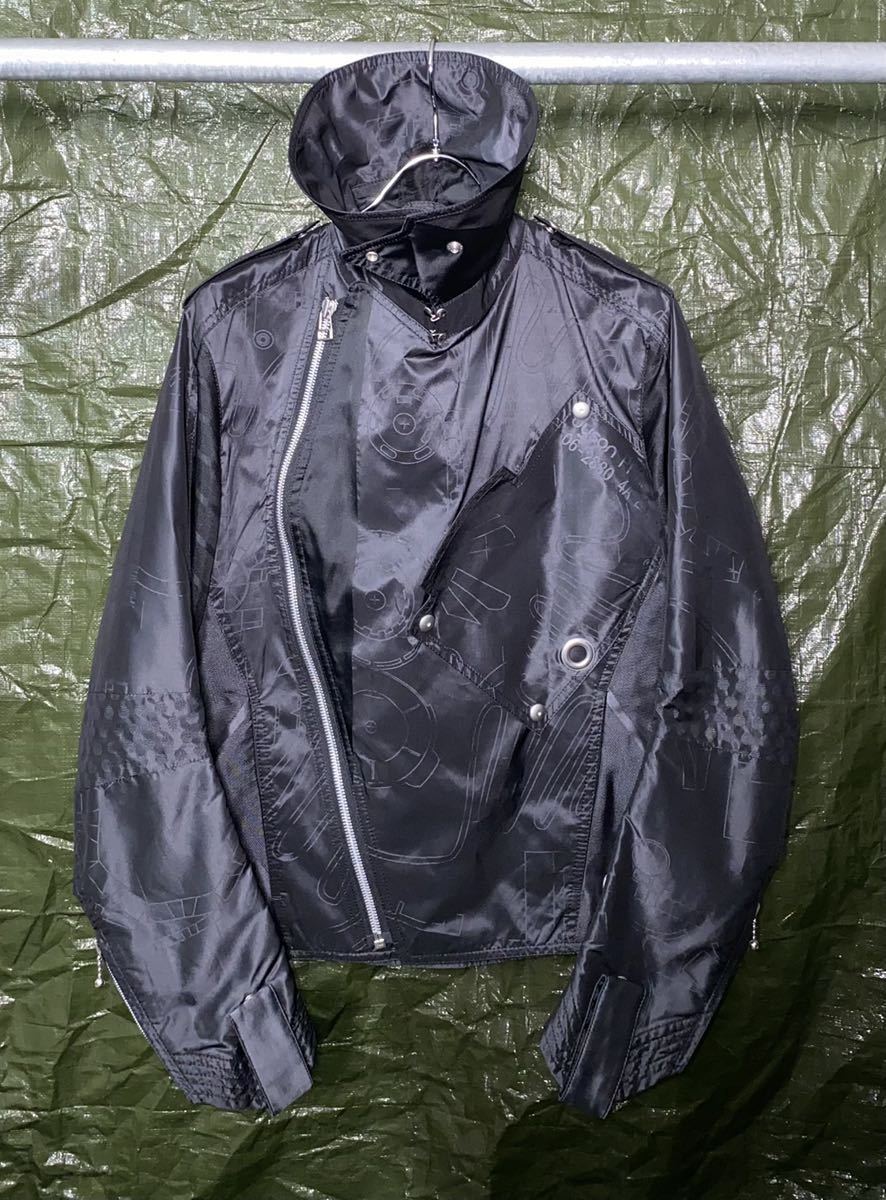 Issey Miyake x Dyson The Wind SS2008 A-POC Jacquard Biker Jacket, Metallic Black, Size 2, view 2