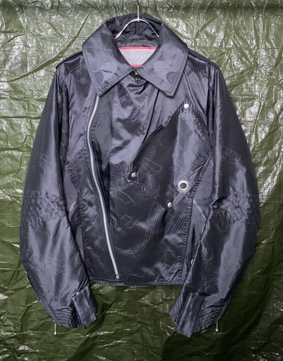 Issey Miyake x Dyson The Wind SS2008 A-POC Jacquard Biker Jacket, Metallic Black, Size 2, view 3