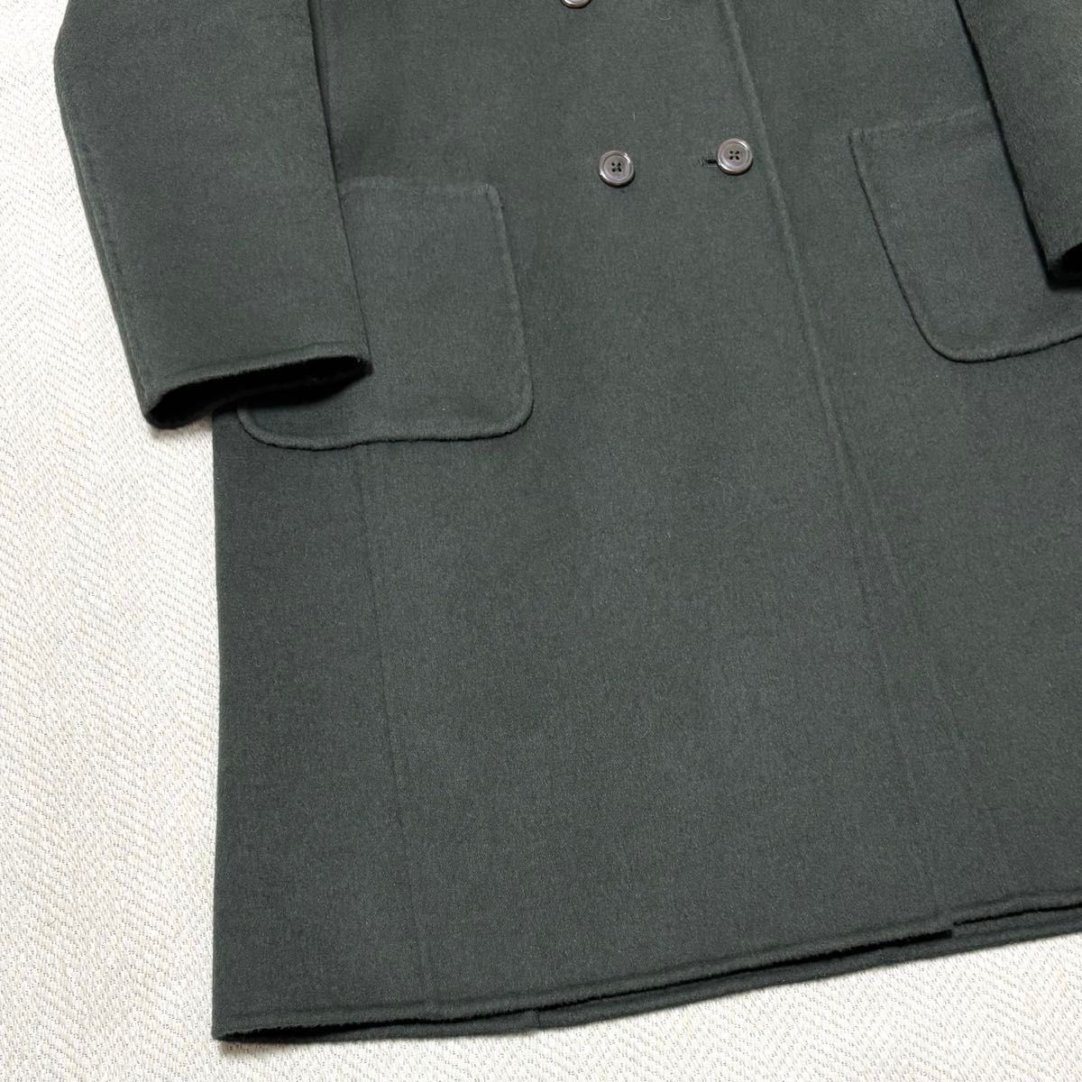 Jil Sander AW2009 Raf Simons Era Women's Double-Breasted Coat, Double-Faced Angora Wool, Dark Green, 38, view 4