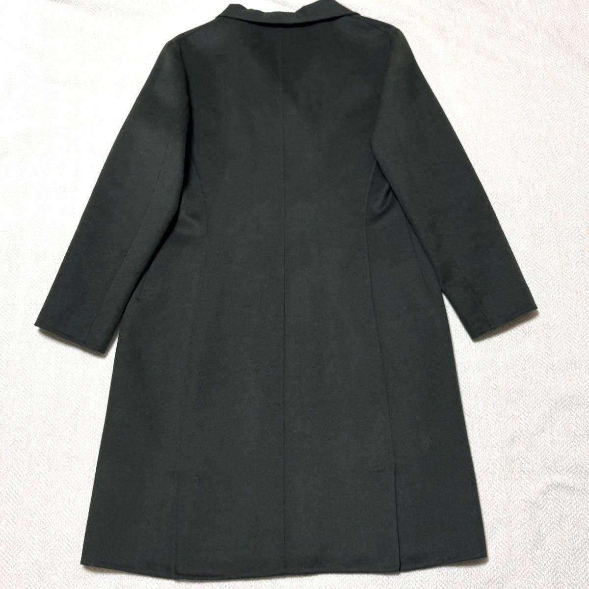 Jil Sander AW2009 Raf Simons Era Women's Double-Breasted Coat, Double-Faced Angora Wool, Dark Green, 38, view 5