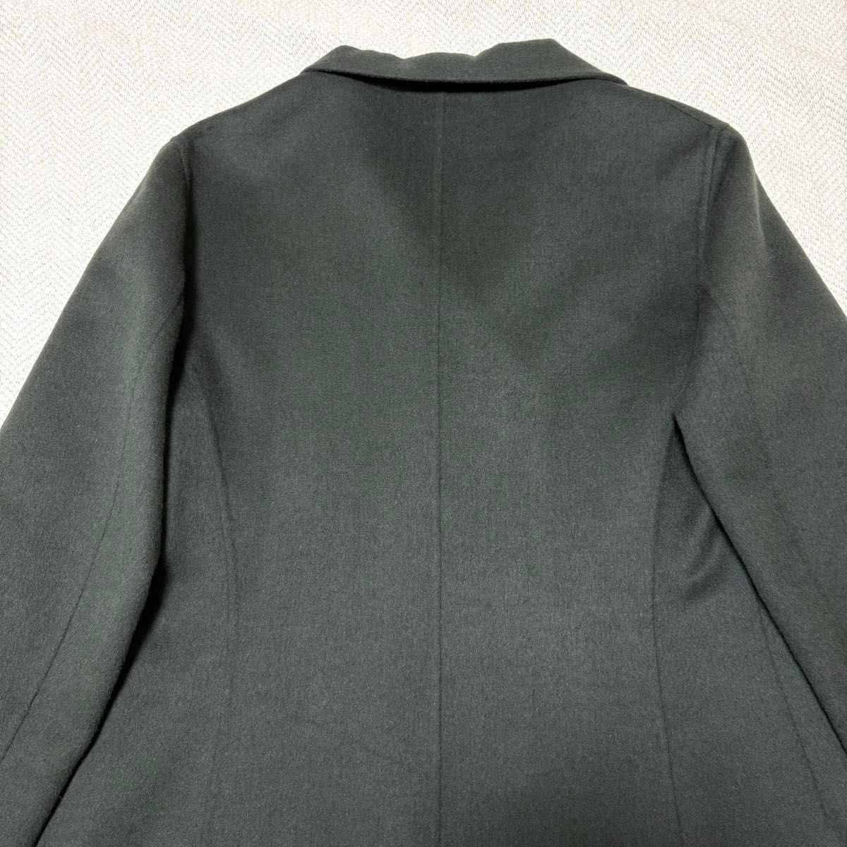 Jil Sander AW2009 Raf Simons Era Women's Double-Breasted Coat, Double-Faced Angora Wool, Dark Green, 38, view 6