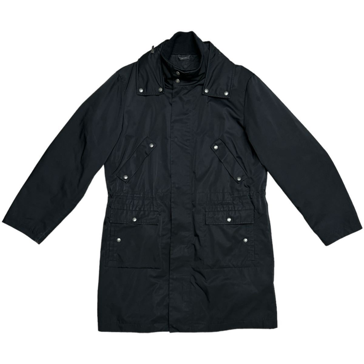Jil Sander by Raf Simons AW2007 Long Field Parka, Drawcord Waist, Black Technical Shell, Size 50, view 2