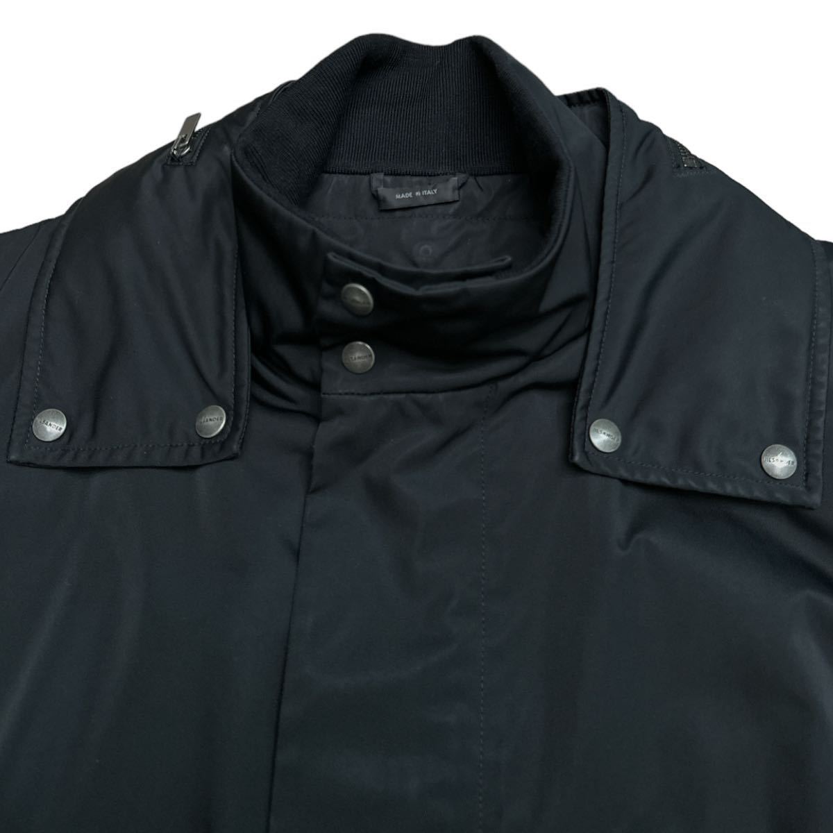 Jil Sander by Raf Simons AW2007 Long Field Parka, Drawcord Waist, Black Technical Shell, Size 50, view 5