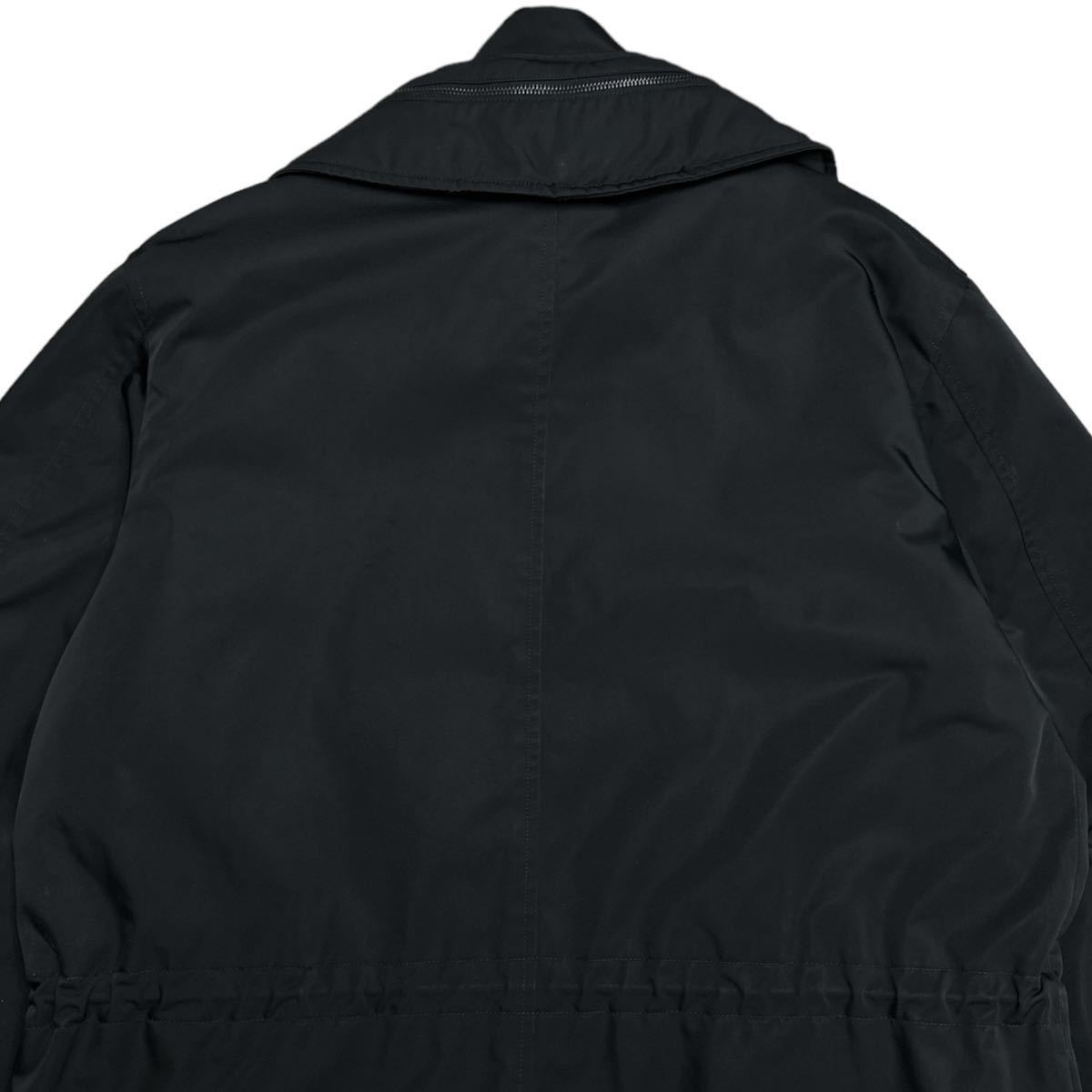 Jil Sander by Raf Simons AW2007 Long Field Parka, Drawcord Waist, Black Technical Shell, Size 50, view 8