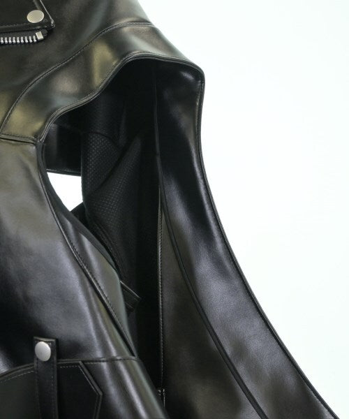Junya Watanabe AW2023 Handkerchief-Hem Biker Jacket in Black Faux Leather, Belted, Size S, Near Mint, view 4