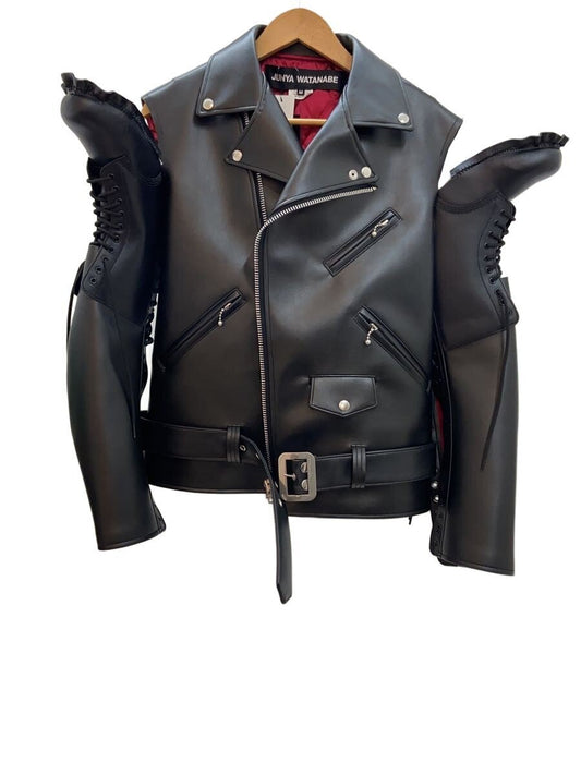 Junya Watanabe AW2025 Rider Jacket with Lace-Up Boot Sleeves, Black, JP-J102, Size M, view 1