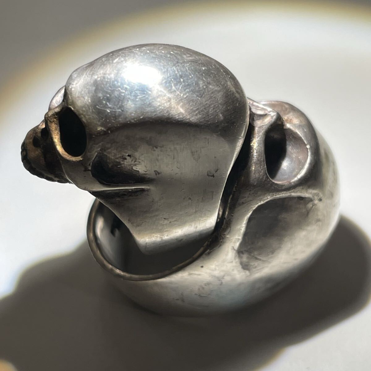 Junya Watanabe MAN x dip AW2005 Silver Skull Ring Pair, Corso Como Exclusive, Japanese Sizes 18 and 8, with Case, view 9