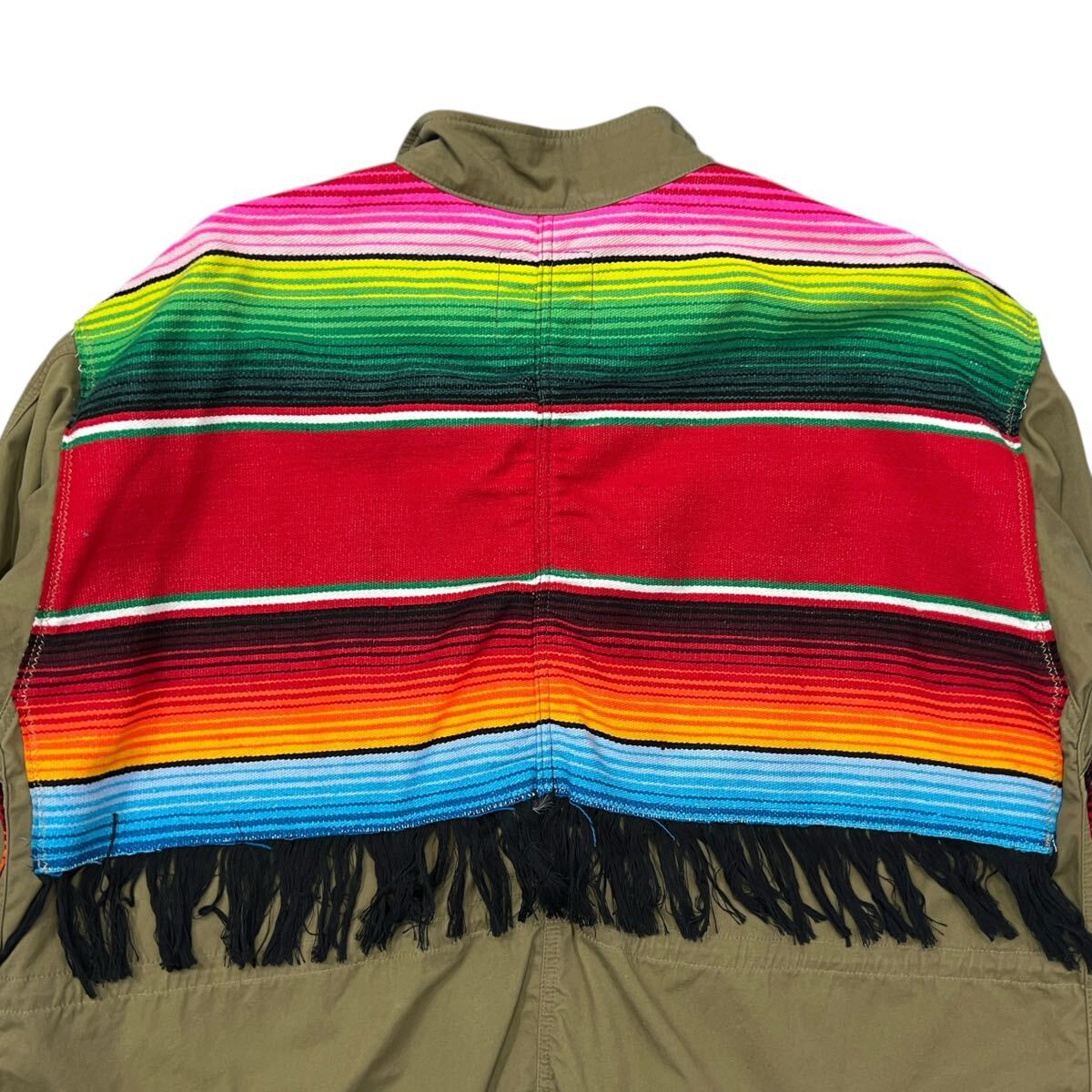 Junya Watanabe MAN x Jamiroquai AW2022 Runway Serape Fishtail Parka, Khaki, Size S, view 4