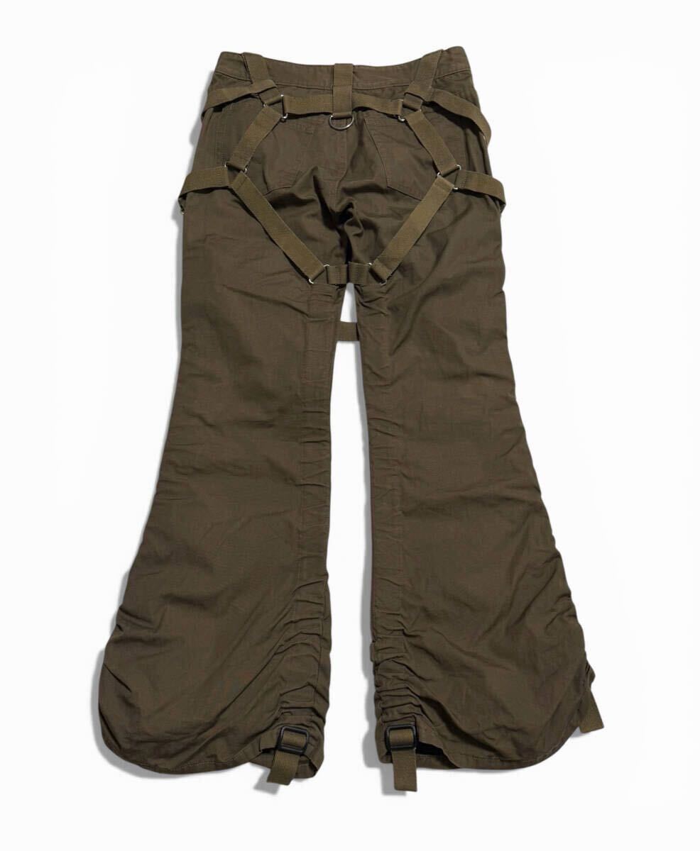 Junya Watanabe SS2003 Parachute Bondage Trousers, Harness Straps and Buckles, Ruched Hems, Khaki Olive, Size S, view 6
